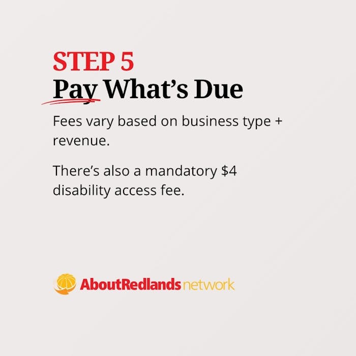 How to Get a Business License in Redlands Step 5